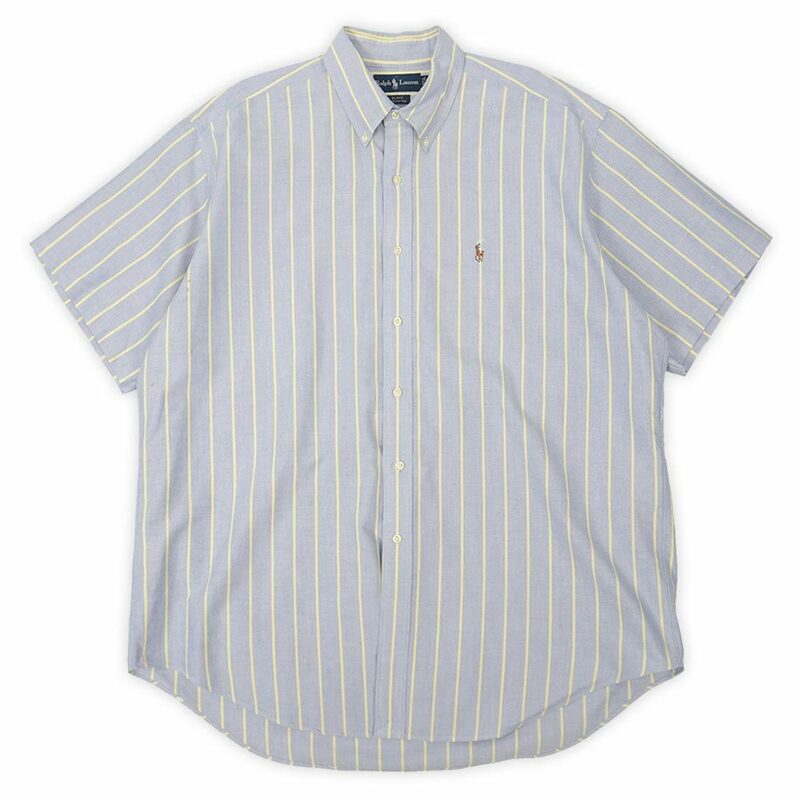 ポロラルフローレン POLO RALPH LAUREN 90s 90年代 ボタンダウンシャツ BLAKE ブレイク 古着 (-9307) ブルー系 ストライプ柄 XL