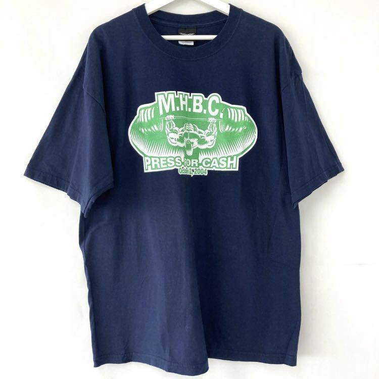 アメリカ古着 半袖プリントTシャツ トップス ネイビー 紺 XLサイズ