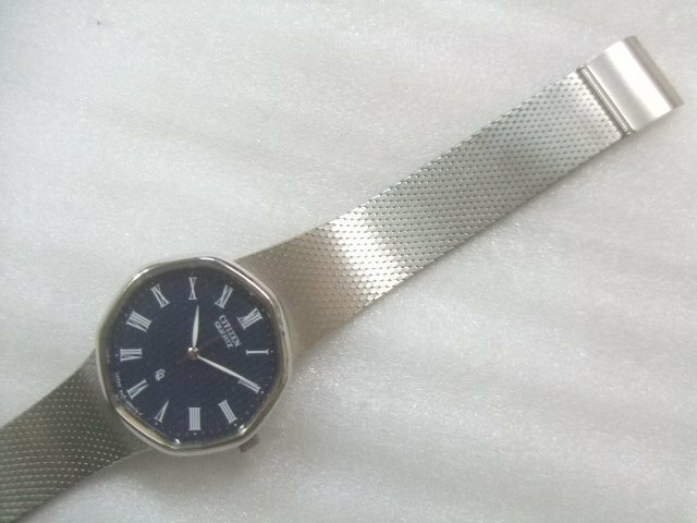 デッドストック未使用1976年メンズ高級シチズンオクタゴンシャレックスクオーツ腕時計定価46000円　X593