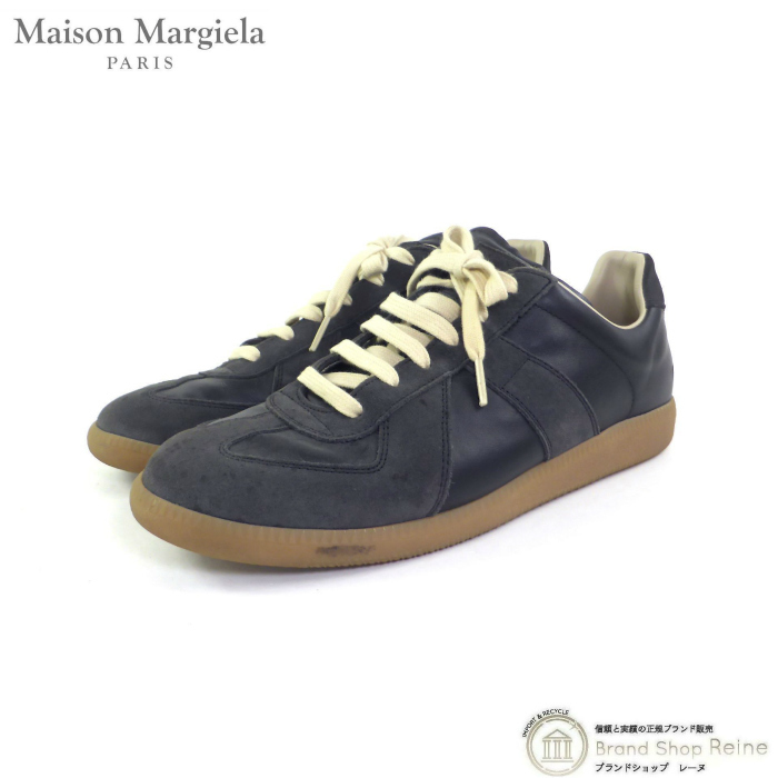 メゾン マルジェラ （Maison Margiela） レプリカ ジャーマントレーナー スニーカー シューズ S57WS0236 ブラック #41（中古）