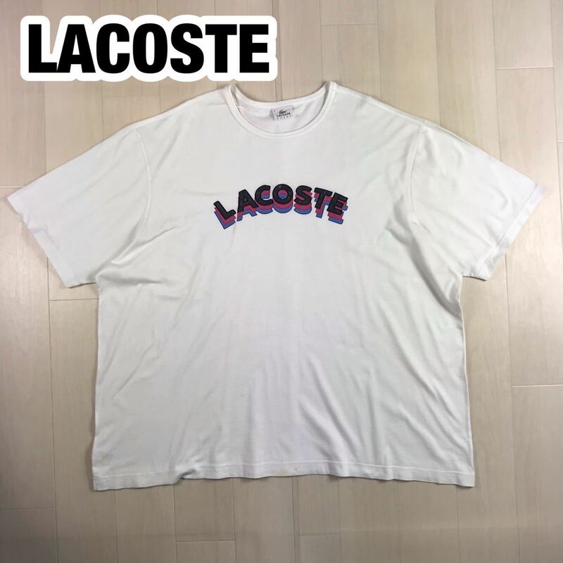 希少サイズ LACOSTE ラコステ 半袖Tシャツ 9 ホワイト ビッグサイズ ビッグロゴ
