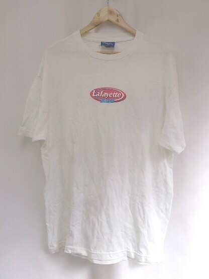 Lafayette ラファイエット Tシャツ　カットソー プリント　ロゴ　コットン　ビックサイズ　汚れあり XLサイズ メンズ 1209000001102