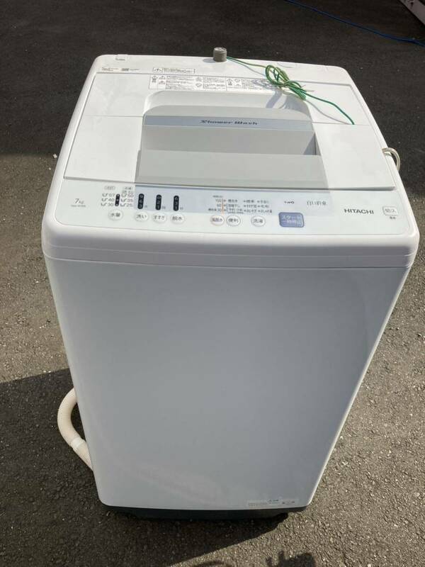 【家電】 全自動 洗濯機 日立HITACHI 白い約束 シャワー浸透洗浄 NW-R705 7kg 高年式 2021年 良品 全自動洗濯機 　＿
