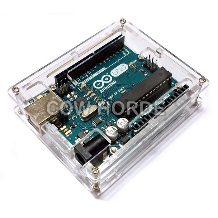 Arduino UNO R3 透明 アクリル エンクロージャー ケース 薄型 コンパクト;HP0456;