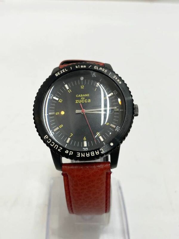 【稼働品】CABANE de ZUCCa カバンドズッカ クォーツ 腕時計 VX41-K120 黒文字盤 クロノグラフ メンズ