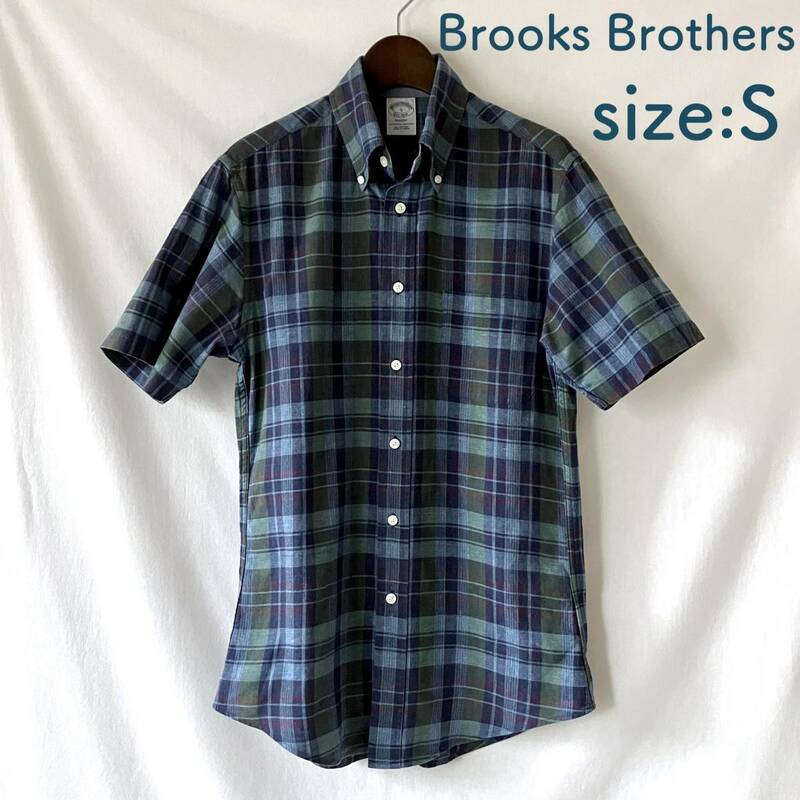 ■ 良品 ■ Brooks Brothers ■ 半袖シャツ ■ Sサイズ ■ マドラス ■ ブルー グリーン ■ REGENT ■ ブルックスブラザーズ ■ /