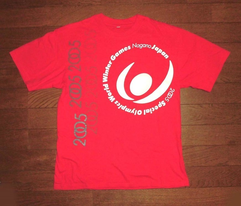 2005年 冬季 スペシャルオリンピックス 長野 オリンピック Tシャツ 半袖 コットン カットソー RED S 使用僅 ほぼ未使用 美品/五輪