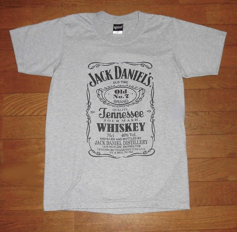 JACK DANIEL'S OLD №7 BRAND Tennessee WHISKEY ジャックダニエル オールド No.7 テネシー ウイスキー Tシャツ ASH M USED 美品