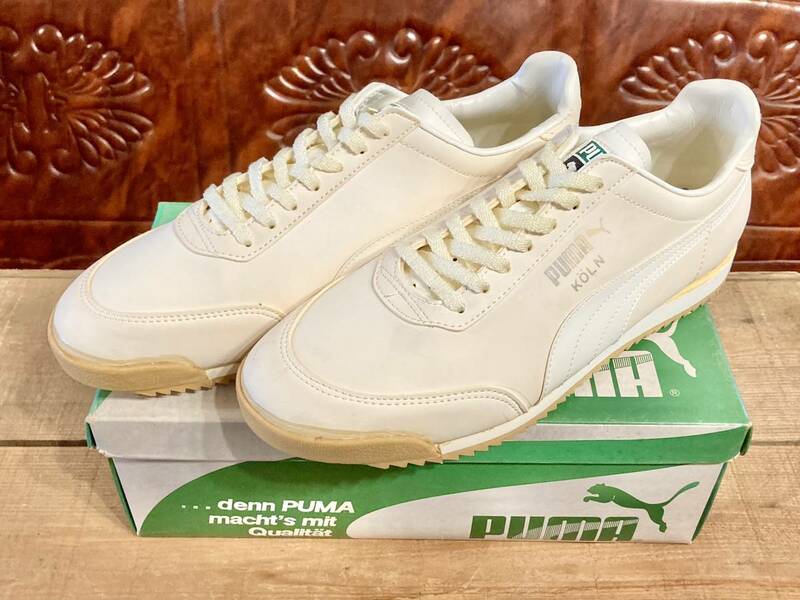 ★☆90s!希少レア!!PUMA KOLN 白 27cm 白 プーマ ケルン ベージュ ナイロン ランニング マラソン デッドストック ビンテージ 236☆★