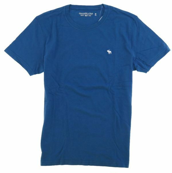 新品 【メール便送料250円】新品本物 アバクロ Abercrombie & Fitch ワンポイントムース soft Tee Tシャツ ブルー 297 / M
