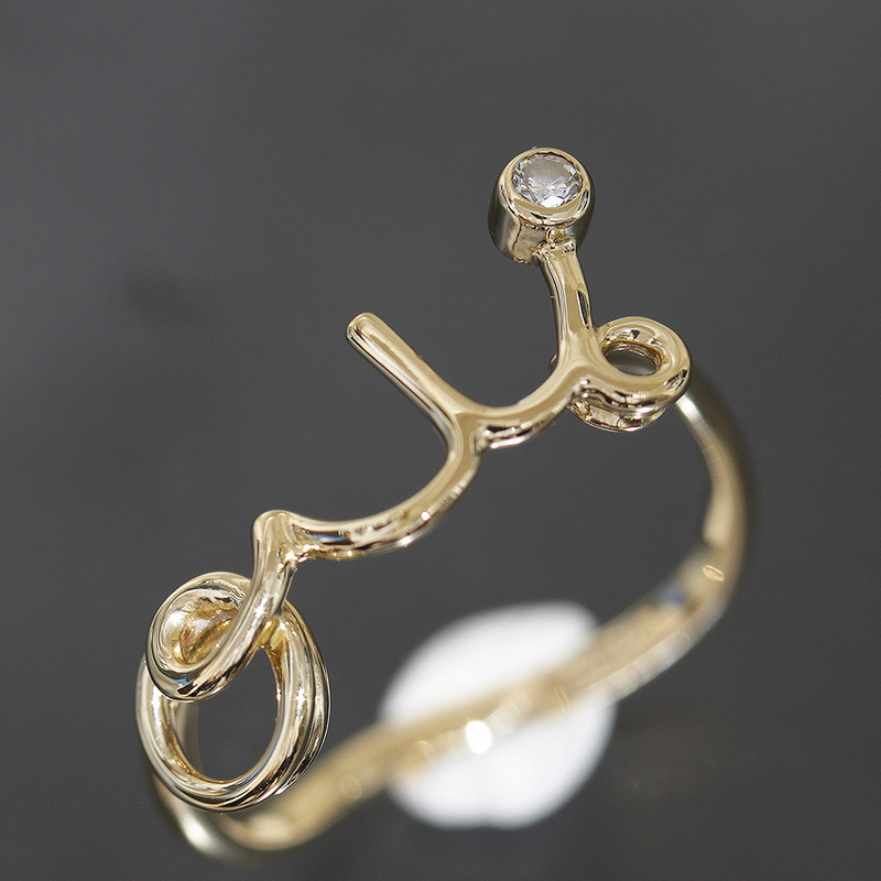 クリスチャンディオール Christian Dior OUI ダイヤリング 指輪 51 K18YG E0175