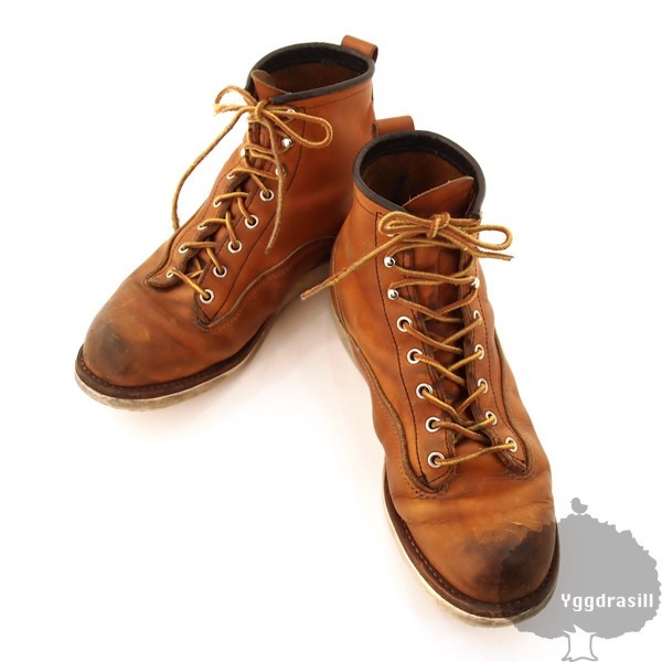 送料無料★本物 RED WING レッドウィング 2904 D ラインマン 8ホール ブーツ 茶系 US9 1/2 アイリッシュセッター 靴 革 USA製 ヴィンテージ