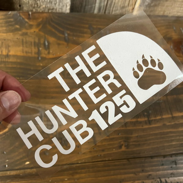 THE HUNTER CUB125 足跡 熊 爪痕 肉球 狼 10カラー カッティング ステッカー ハンターカブステッカー付き HC-17-WH