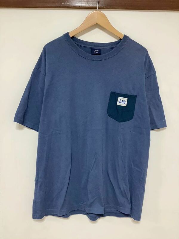 ね1182 Lee リー 半袖Tシャツ XL ネイビー 胸ポケット