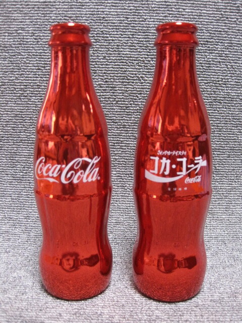 【コカ・コーラ ストア限定品 Coca-Cola グッズ】10/ 2本セット コンツァーボトル オブジェ 赤 瓶 ビン レッド メッキ加工 多数出品中！