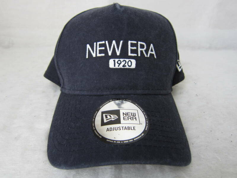 NEW ERA（ニューエラ）　キャップ　　濃紺 コットン　白ロゴ　　　フリーサイズ　約57～61㎝　　ok2306A