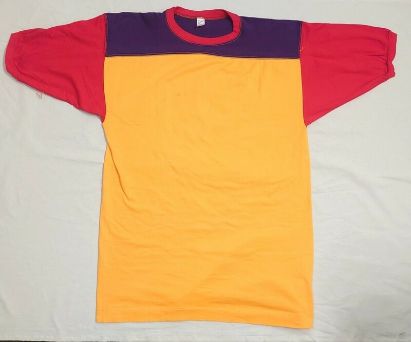 60s 70s 　ビンテージ　ヴィンテージ　クレイジーパターン　ビンテージクレイジーパターン　フットボールTシャツ ビンテージフットボールT