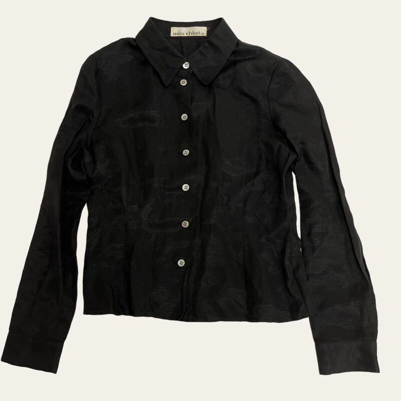miss chloe / ミスクロエ レディース トップス 長袖シャツ サイズ40 細身 ブラック 日本製 O-1584