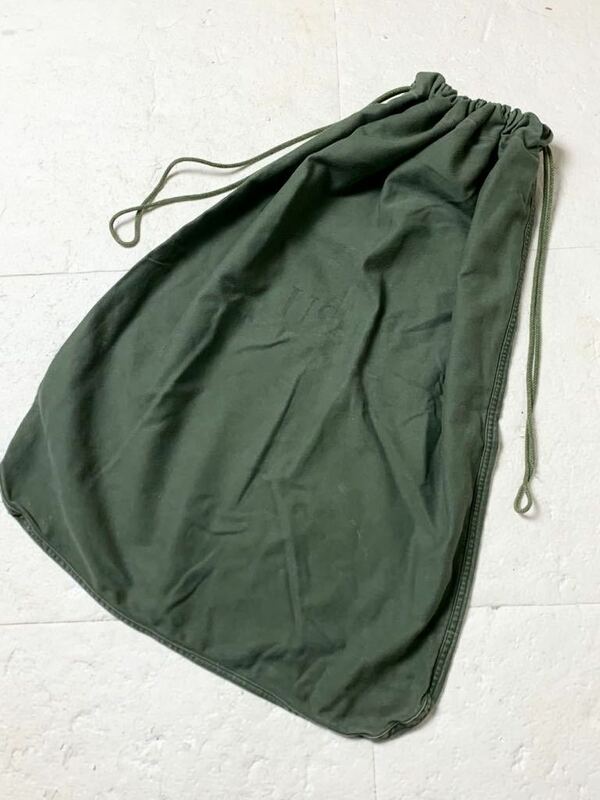 米軍実物 40s 50s コットンサテン ステンシル ランドリーバッグ USA製 ビンテージ バラック 袋 bag WW2 ミリタリー ナップサック/ダッフル