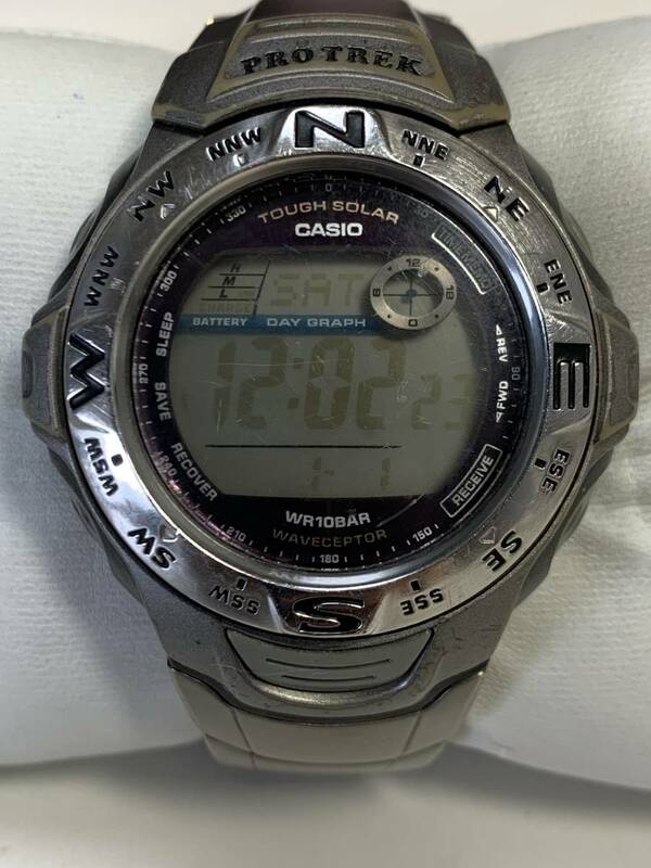 Ｂ213　腕時計　ＣＡＳＩＯ／カシオ　ＰＲＯＴＲＥＫ／プロトレック　ＰＲＷ－100ＴＪ　ＴＯＵＧＨ　ＳＯＬＡＲ／電波ソーラー　純正ベルト