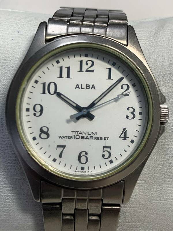 Ｂ291　腕時計　SEIKO/セイコー　ALBA/アルバ　V501-0BC0 TITANIUM/チタン　クォーツ　3針　白文字盤