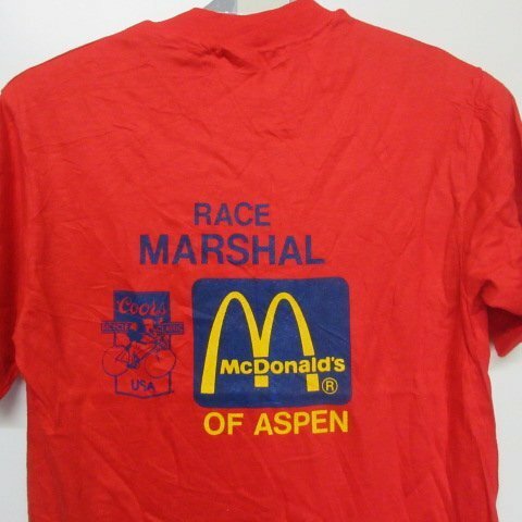 80年代　アメリカ製　 Tシャツ M 赤　マクドナルド　ビフィーＴ　オールド　ビンテージ　アメカジ古着　sy3494