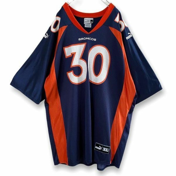 古着 PUMA デンバー ブロンコス ナンバリング ゲームシャツ ネイビー NFL Denver BRONCOS デイヴィス DAVIS プーマ