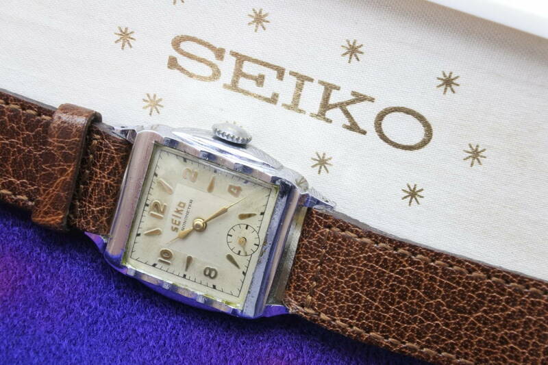 ☆1940〜1950年代製　SEIKO　セイコー　クロノメーター　手巻紳士腕時計　極珍S銘尾錠
