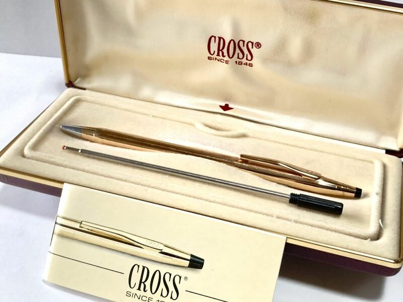 【美品】 CROSS クロス クラシックセンチュリー 旧ロゴ 14金張 ボールペン ヴィンテージ品 互換リフィル付き