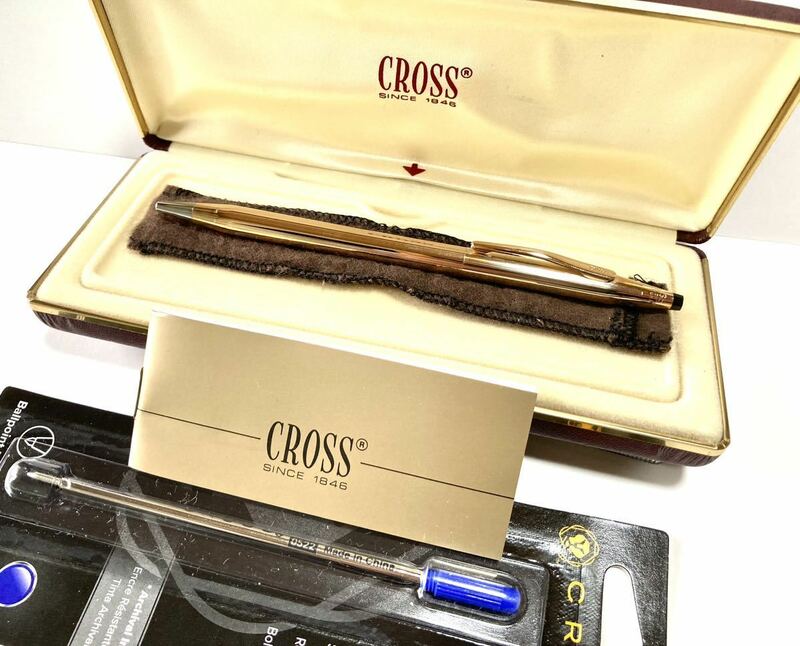 【超美品】 CROSS クロス クラシックセンチュリー 旧ロゴ 14金張 ボールペン ヴィンテージ品 純正リフィル付き