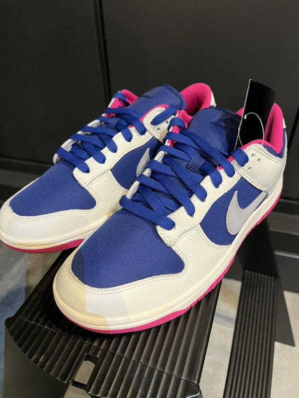 NIKE BY YOU DUNK size27cm ナイキ バイユー　ダンク　白青ピンクグレー ロゴ入り