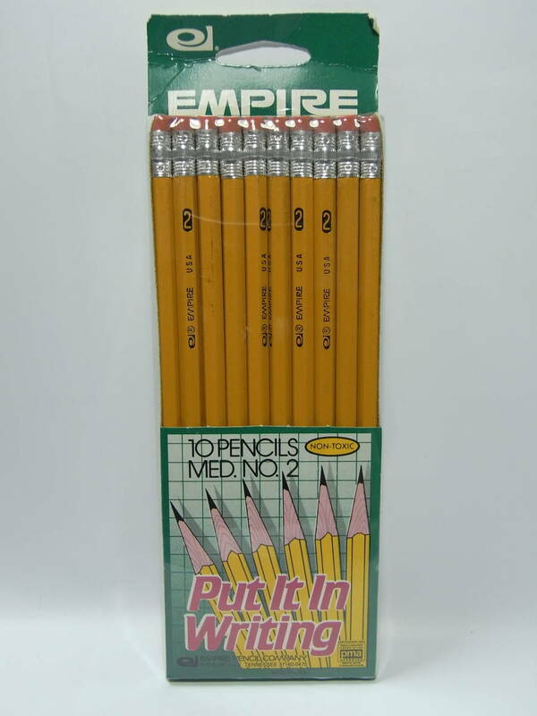 当時物！ 在庫有 新品、未開封♪ 送料無料 アメリカ製 USA 鉛筆 消しゴム付 10本入 EMPIRE pencil company エンパイア ペンシル カンパニー