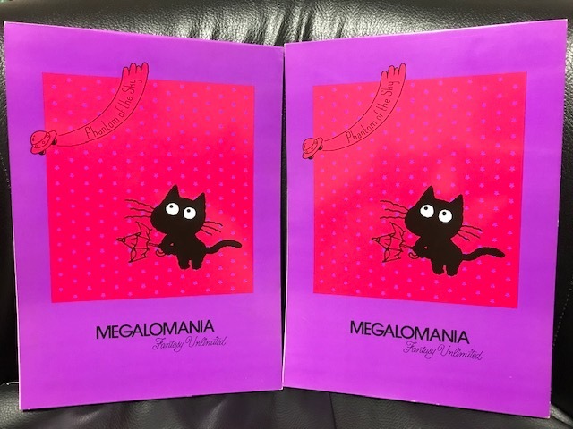 当時物 1980年代頃 EXPRESSION 日本製 MEGALOMANIA メガロマニア 黒猫ちゃんのUFO発見 誇大妄想 レターパッドノート２点セット レトロ 希少