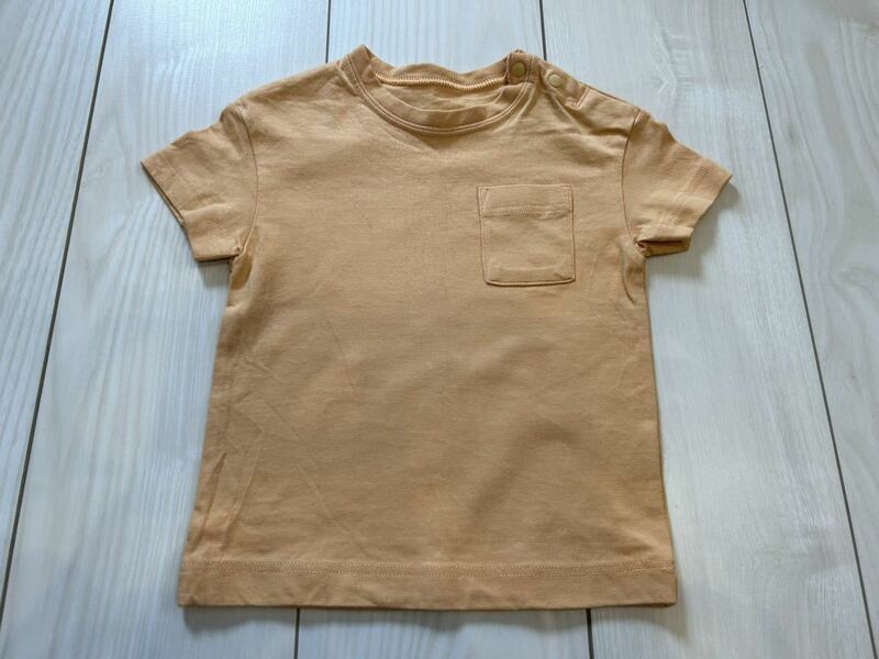 【GU】無地オレンジTシャツ80☆ジーユーベビーキッズ