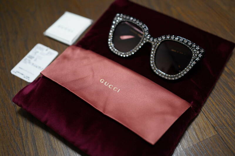 ★GUCCI HOLLYWOOD FOREVER COLLECTION GG0116S 011 グッチ サングラス スワロフスキー 希少