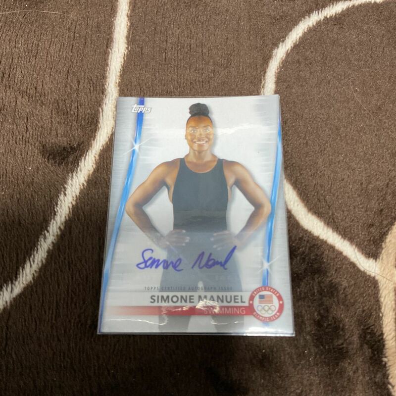 TOPPS OLYMPICS SIMONE MANUEL SILVER AUTOGRAPH CARD /50 ~ SWIMMING 2021