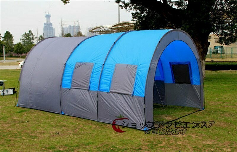 新入荷★トンネルテント超大型チーム屋外テント 豪雨対策テントファミリーキャンプ 8人用