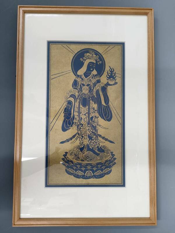 5【仏画】 額装品 宗教画 菩薩 密教 仏教美術 骨董品 古美術