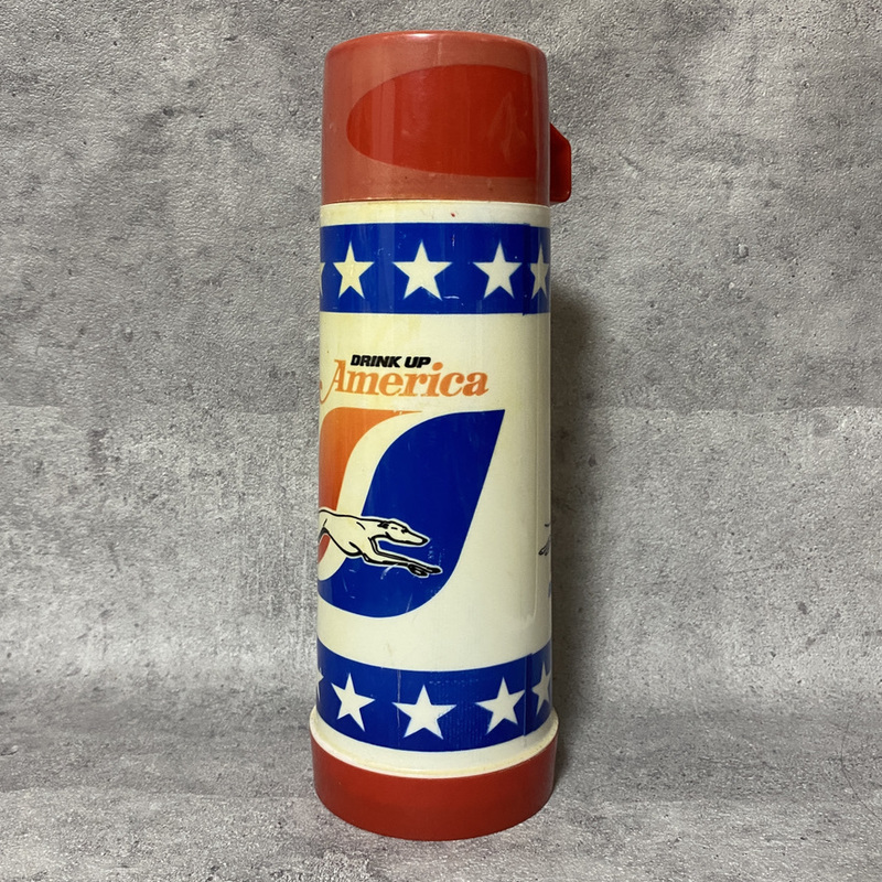 70s ビンテージ▽Aladdin THERMOS × DRINK UP AMERICA サーモス ボトル 水筒 星 スター アメリカ アンティーク アウトドア キャンプ
