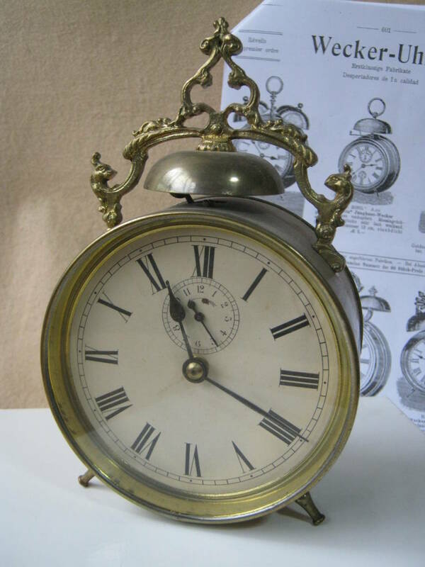 【目覚まし】ビンテージ １９１５年代 大型 目覚まし時計 総真鍮製