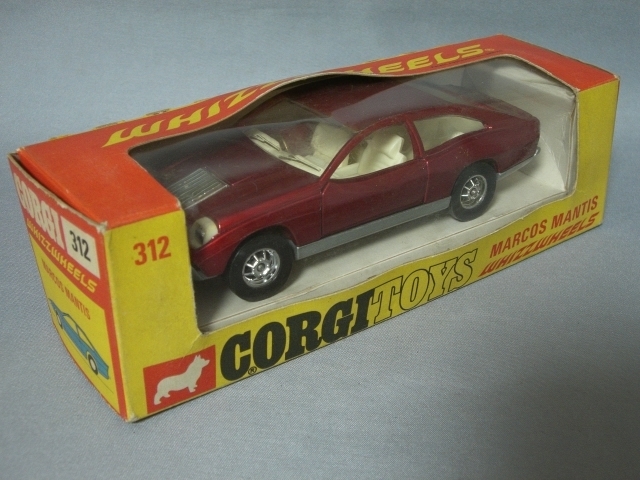 コーギー 1/43 CORGI 312 MARCOS MANTIS マーコス・マンティス　1970年代　ドア・椅子可動　元箱付　【未使用】