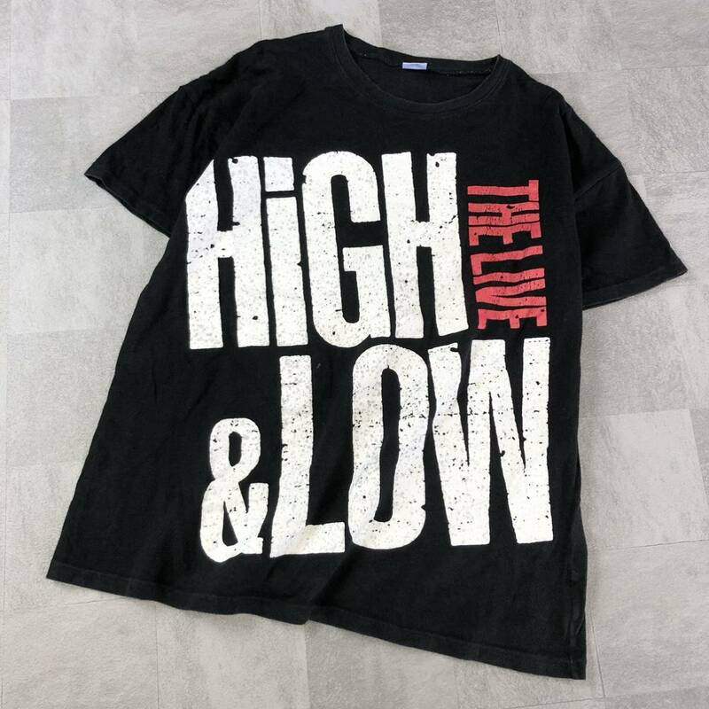HIGH & LOW THE LIVE プリントTシャツ　半袖Tシャツ 三代目　J Soul Brothers コットンTシャツ ブラック　古着