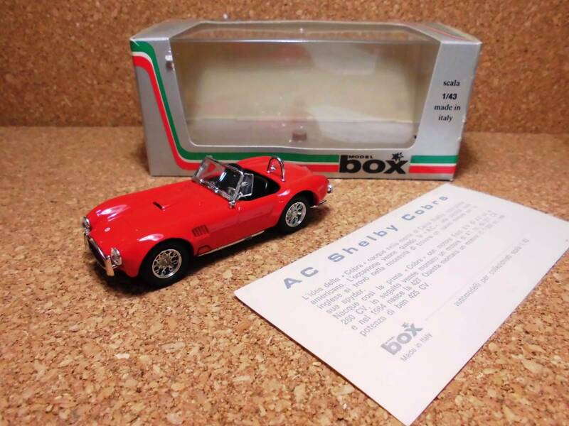 box MODEL ボックス モデル AC Shelby Cobra シェルビィ コブラ 1/43 イタリア製 未展示 検) 所さん トコロさん