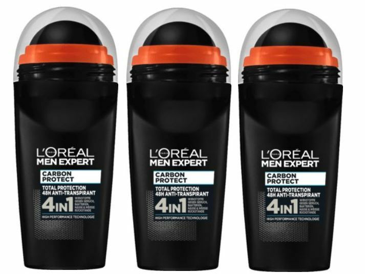 3本セット L'Oral MEN ロレアル メン デオドラント エキスパート カーボンプロテクト 4in1 50ml 【並行輸入品】