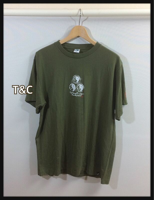 ■T&C SURFDESIGUS■タウン&カントリー HAWAII surfing サーフィンTシャツ: L☆TA-479