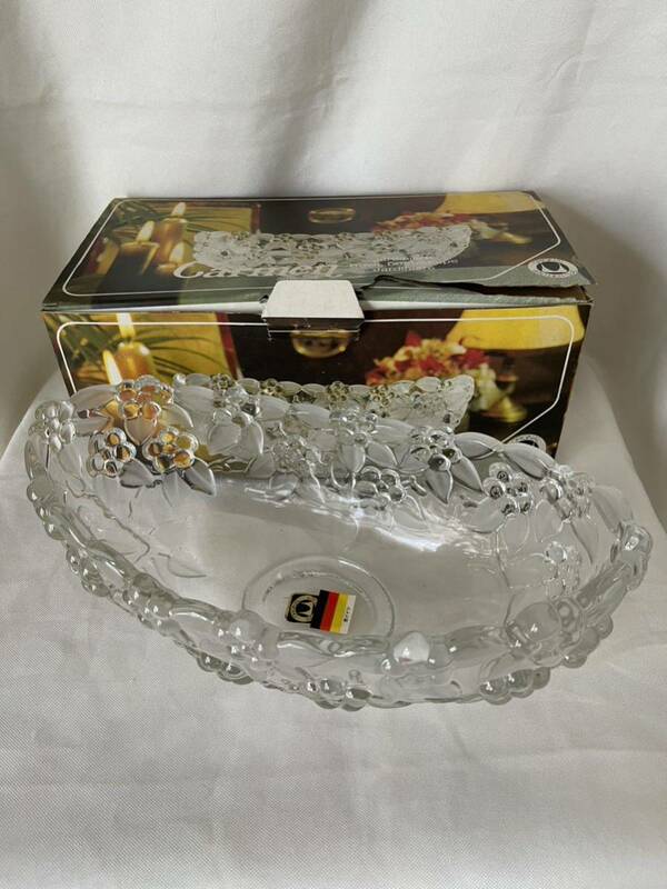 050704(送料込¥1350) WALTHER GLAS Carmen bowl boat-shape 西ドイツ製 ワルターガラス カルメン