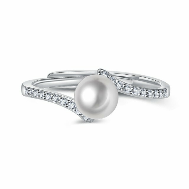 1粒パール指輪 レディースリング 指輪 スライド調整 パールリング ジュエリー 指輪レディース 結婚式 真珠指輪 プレゼント 真珠