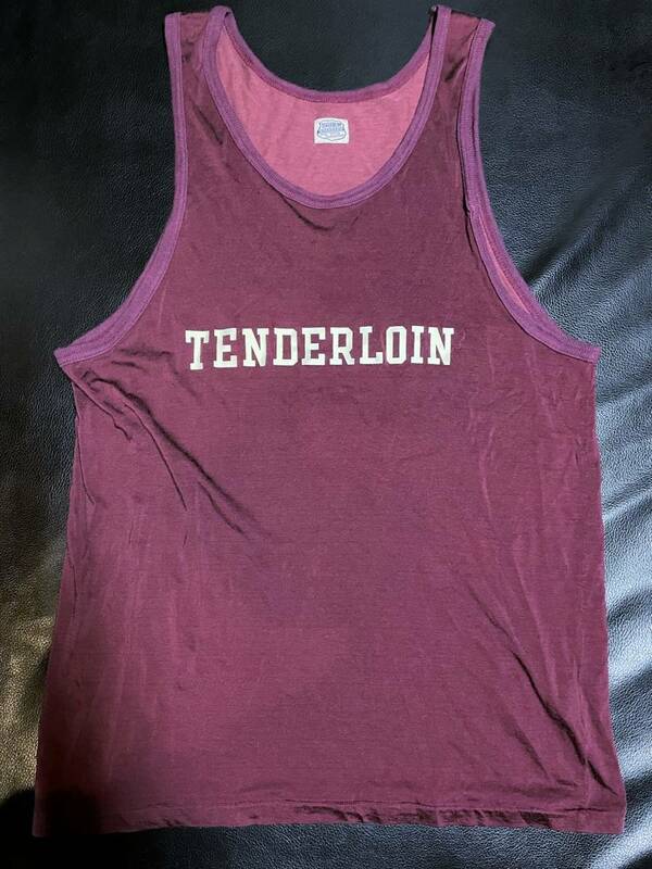 希少 TENDERLOIN テンダーロイン T-NFL TANK ナンバリング ロゴ タンクトップ ノースリーブ カットソー Mサイズ バーガンディ 美品