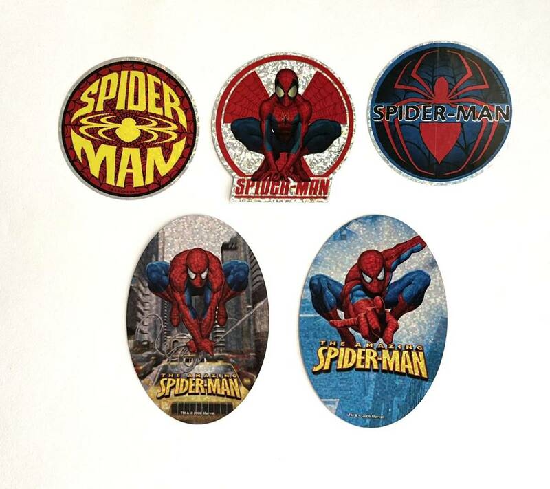 スパイダーマン ステッカー 5枚セット マーベル SPIDER MAN MARVEL 完売品 当時物