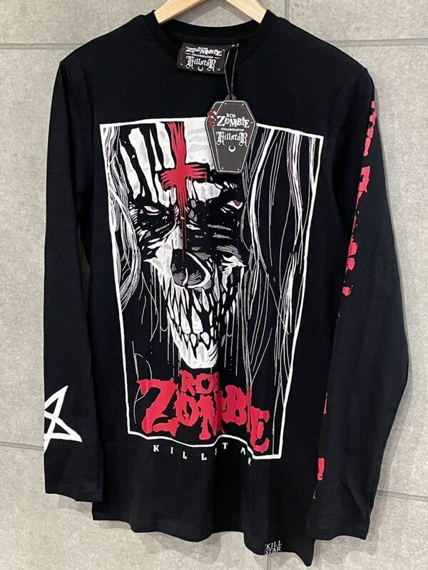 新品タグ付き 完売モデル！ ROB ZOMBIE × KILL STAR CLOTHING The End Long Sleeve Top ロンT 長袖Tシャツ ブラック S ゆうパケ可 新規×